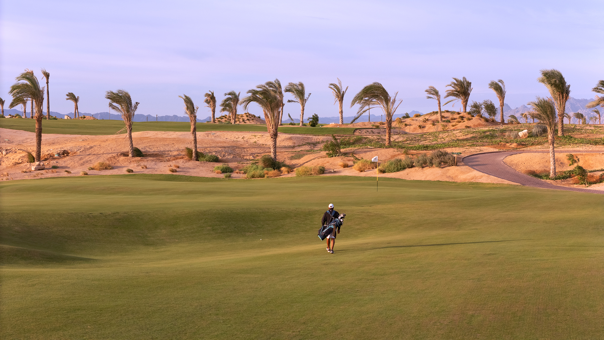 Hidden Cove Golfplatz mit Palmen am Meer